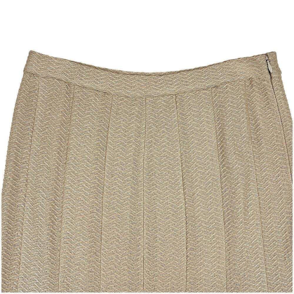 St. John for Saks Fifth Avenue Skirt VTG Size 4 Gold Metallic Knit Pleated USA - Picture 5 of 10